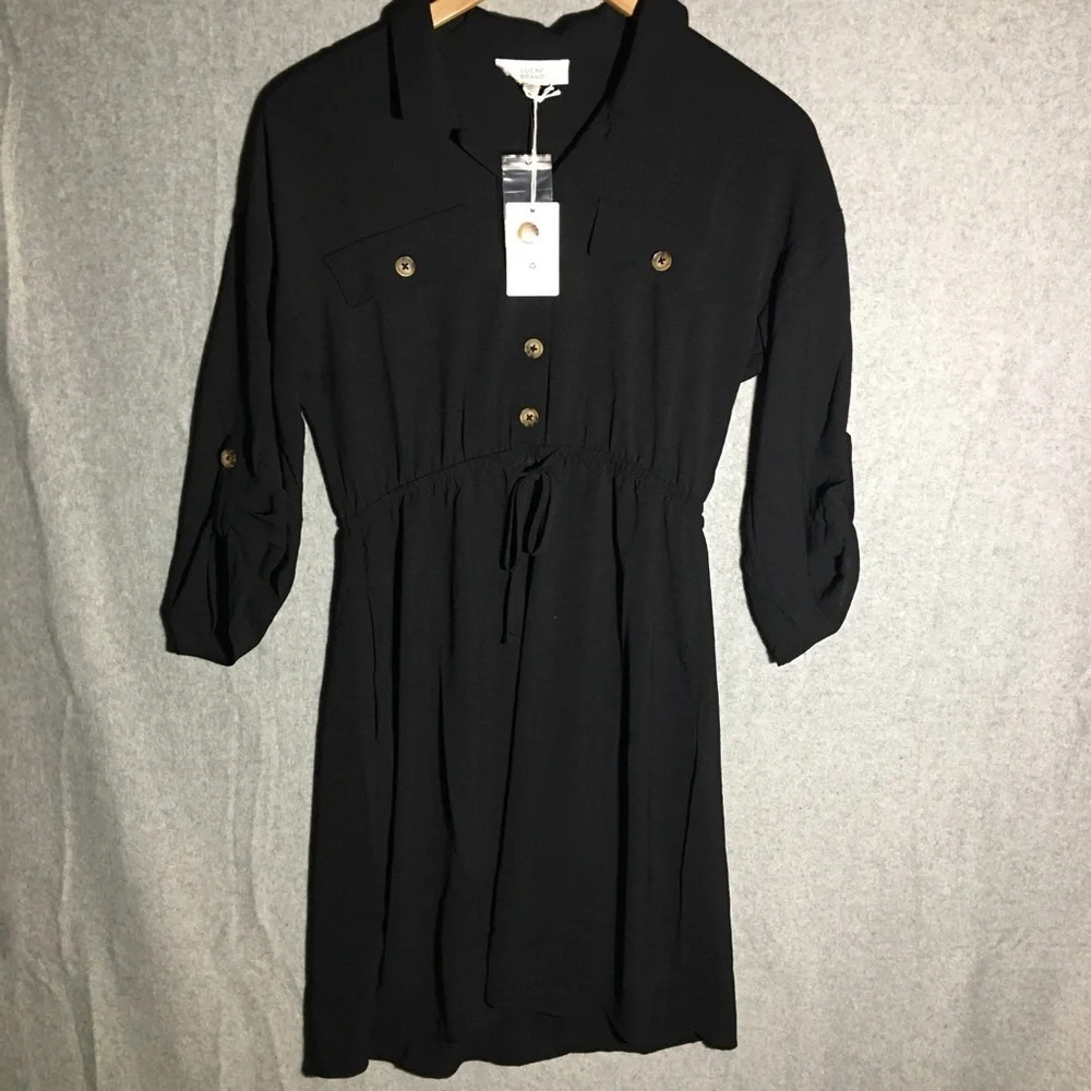 Womens NWT Lucky Brand Dress Summer Boho Neutral Professional Work Career Office